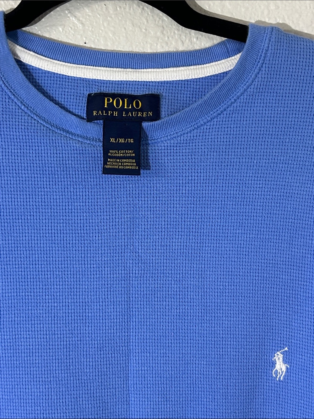 Men’s Polo by Ralph Lauren Blue Thermal Shirt Sz XL - Picture 5 of 6